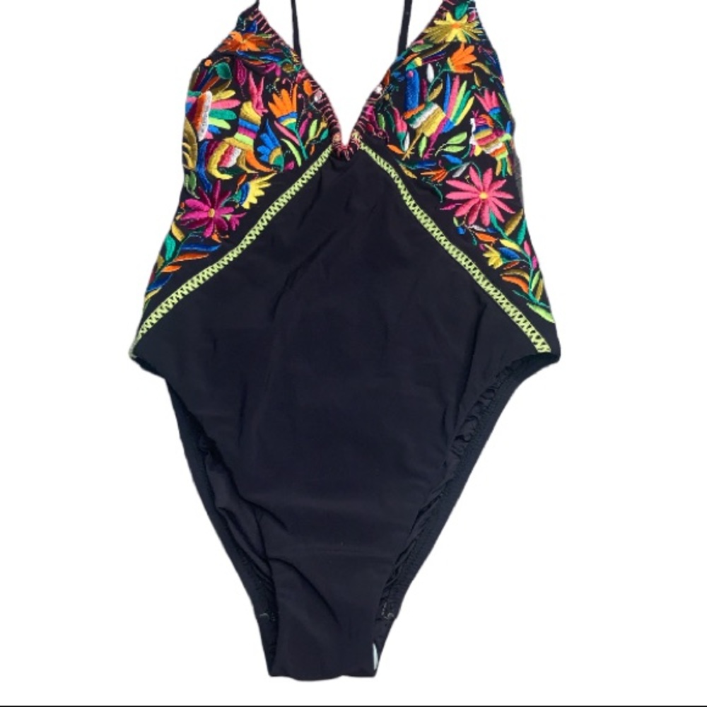 ❌SOLD Nanette Lepore Womens Isla Marieta Goddess Black One-piece Swimsuit - Picture 2 of 5